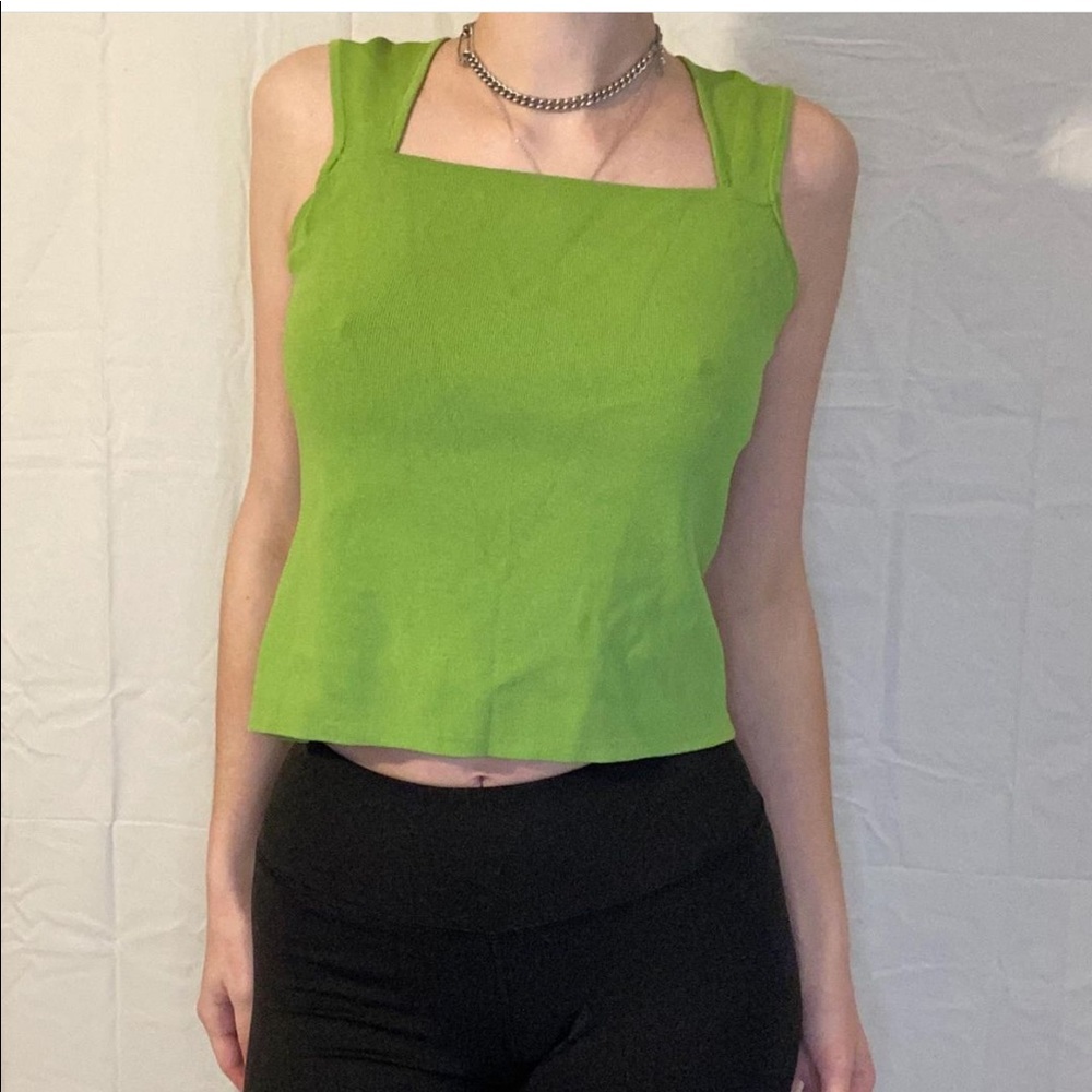 Joseph A. cropped green tank top